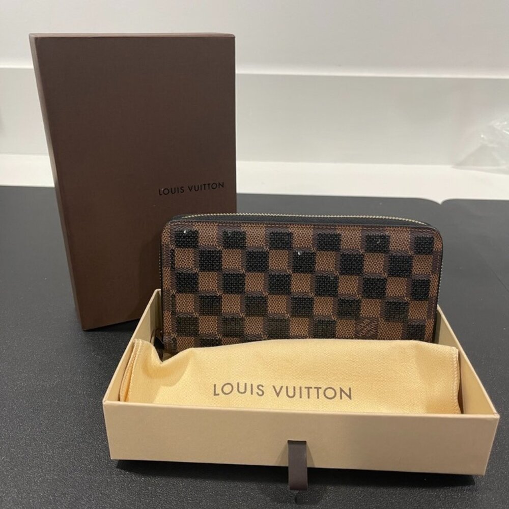 Louis Vuitton Damier Ebene Paillettes Zippy Wallet Limited Edition (JB1229)